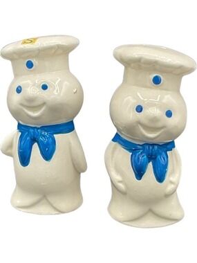 Pillsbury Doughboy (Poppin' Fresh) ceramic salt and pepper shakers